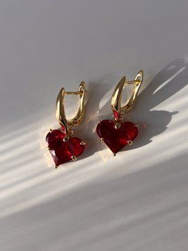 Сережки "Red hearts"  ER-LOV-red фото