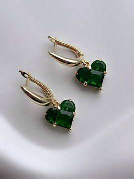 Сережки "Green hearts" ER-LOV-3 фото